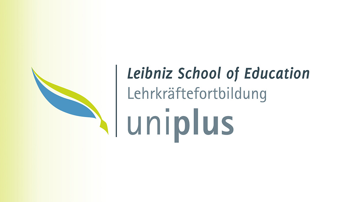 Logo uniplus mit grünem Farbverlauf im Hintergrund
